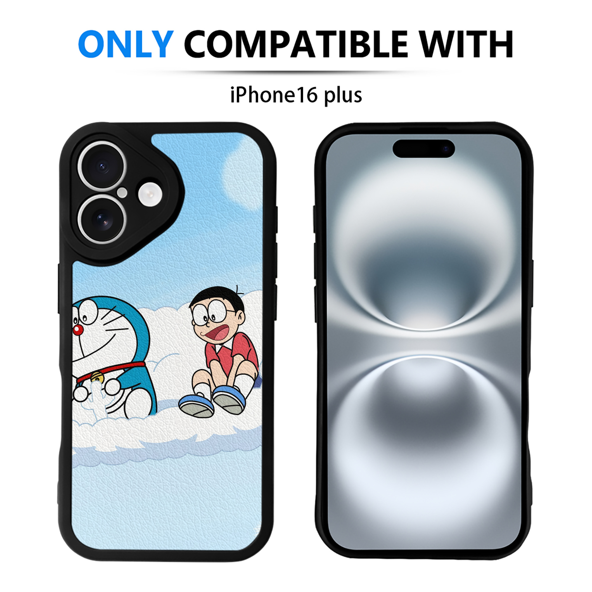 （画像用） ドラえもん Doraemon 【iPhone 16シリーズ対応】シリコンスマホケース（レザー調） 材質：シリコン